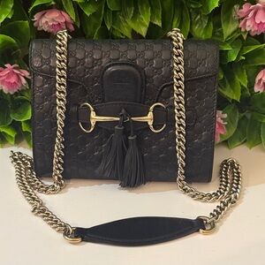 Gucci Emily Mini crossbody shoulder gold chain bag
